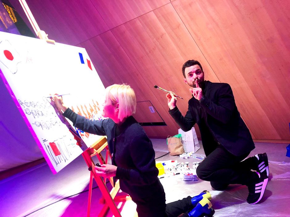 Live painting at the Eiffel Tower event