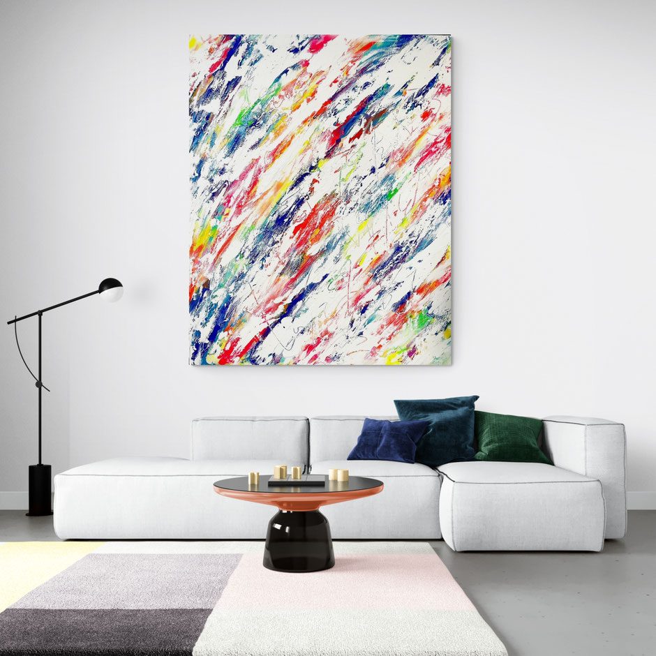 ASUKA SAKASHITA artwork displayed in a living room