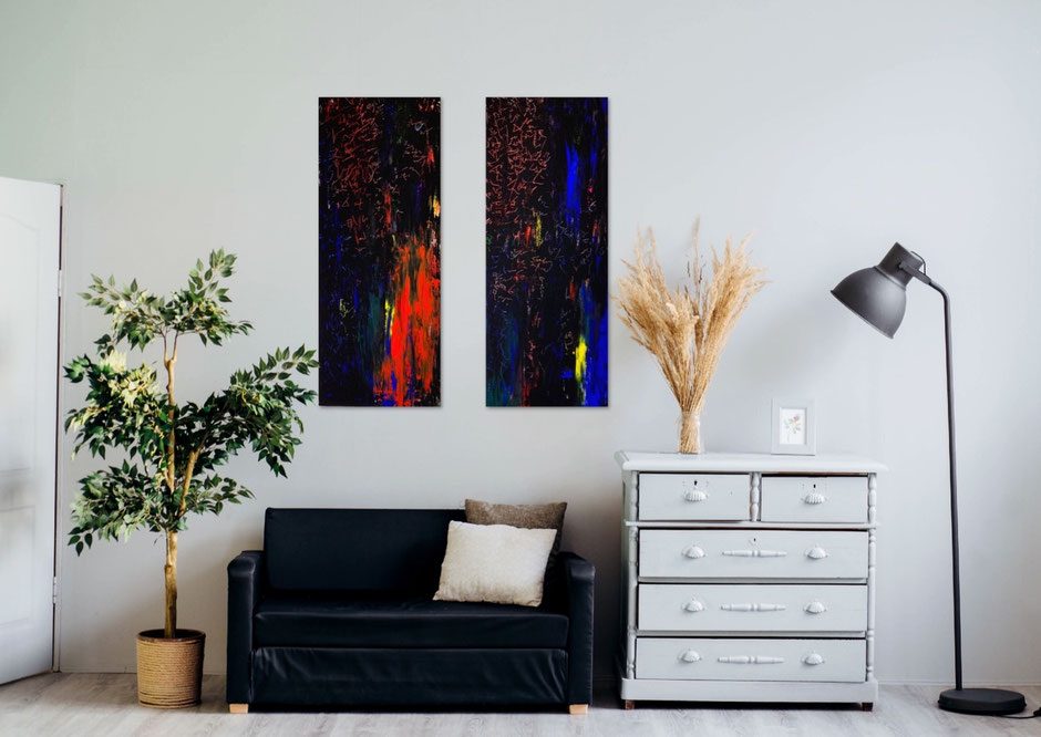 ASUKA SAKASHITA artworks displayed in an office